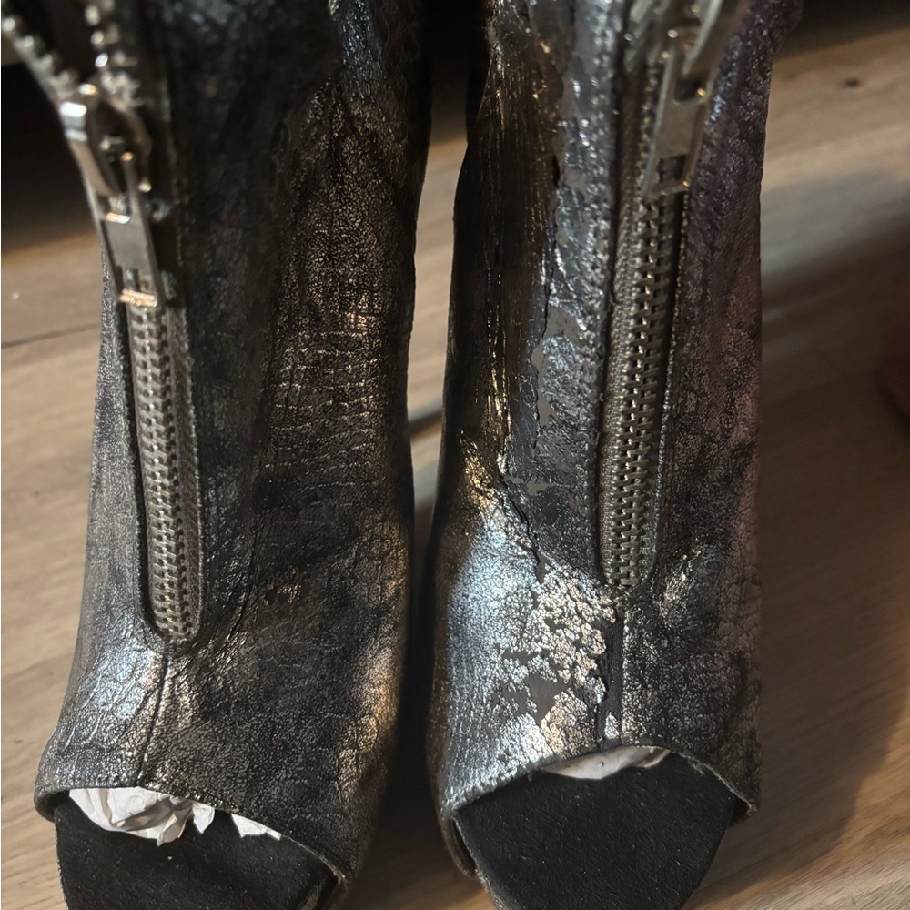 Stylish Black Peep-Toe Ankle Boots